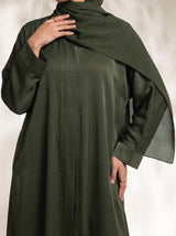 Rs. 1,599 – Everyday Plain Front Open Abaya - Rifle Green