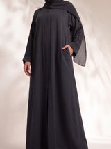 Rs. 1,599 – Everyday Plain Front Open Abaya - Graphite Mist