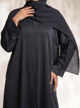 Rs. 1,599 – Everyday Plain Front Open Abaya - Graphite Mist