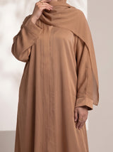 Rs. 1,599 – Everyday Plain Front Open Abaya - Softwood Camel