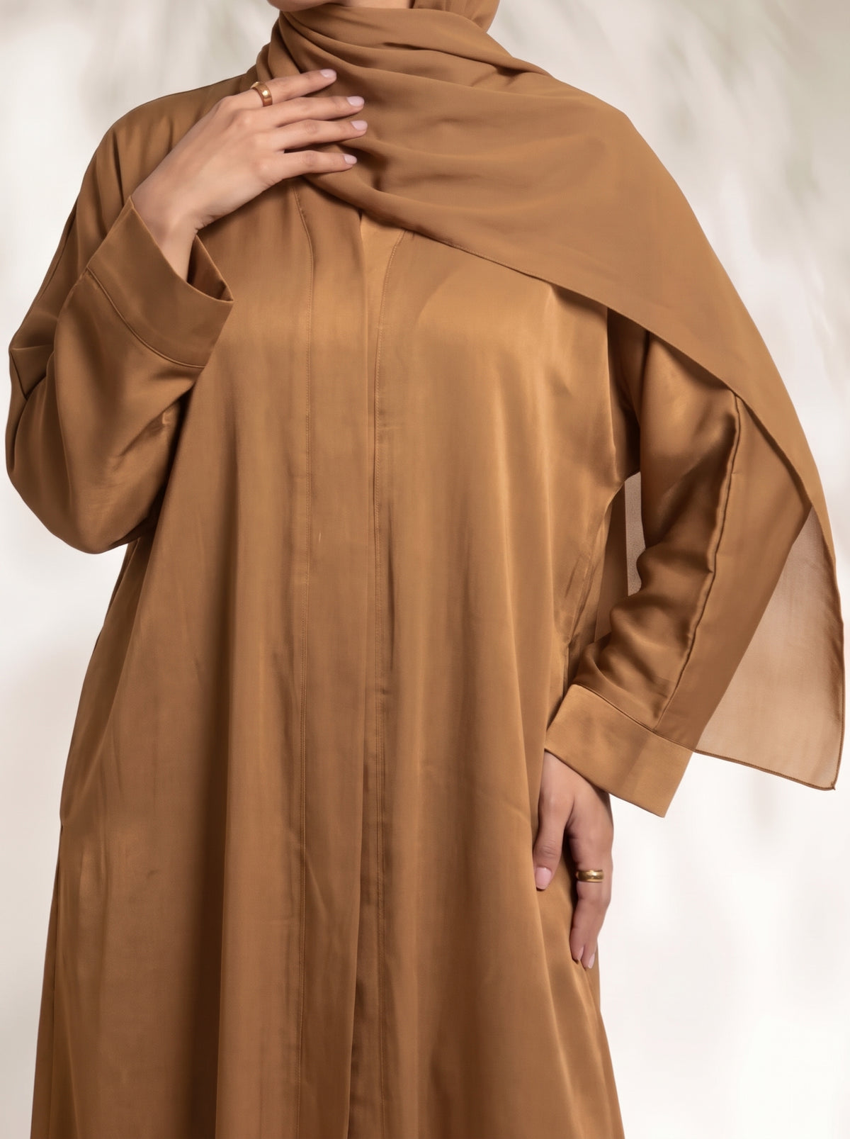 Rs. 1,599 – Everyday Plain Front Open Abaya - Softwood Camel