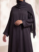 Rs. 1,599 – Everyday Plain Front Open Abaya - Deep Mulberry
