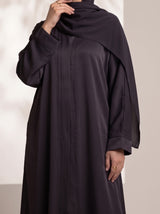 Rs. 1,599 – Everyday Plain Front Open Abaya - Deep Mulberry