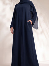Rs. 1,599 – Everyday Plain Front Open Abaya - Deep Navy