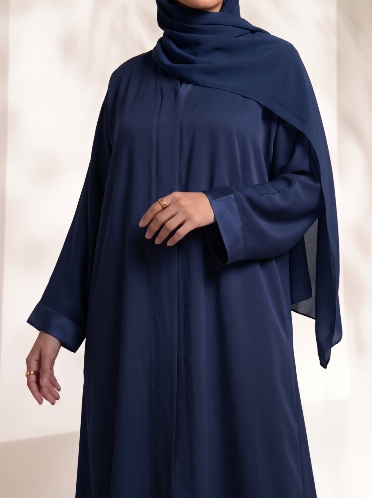Rs. 1,599 – Everyday Plain Front Open Abaya - Deep Navy