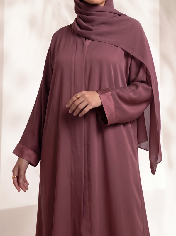 Rs. 1,599 – Everyday Plain Front Open Abaya - Cooper Rose