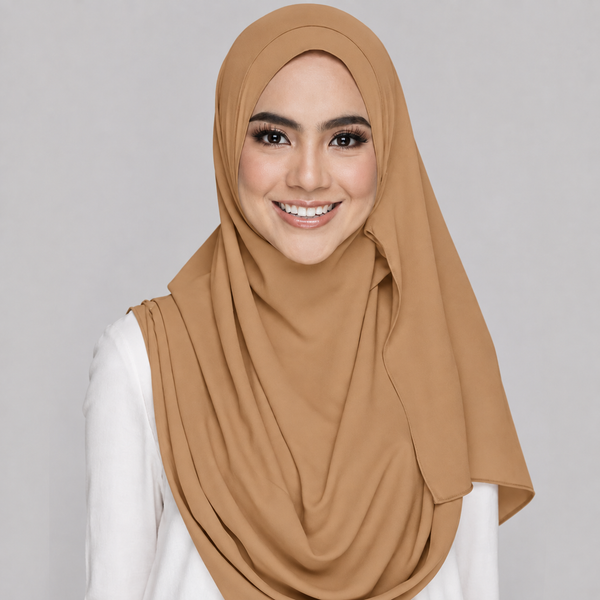 Instant Hijab with 2 Loops - CAMEL