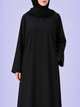 Plain Zip Abaya - Black