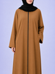 Plain Zip Abaya - Camel