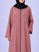 Plain Zip Abaya - Tpink