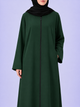 Plain Zip Abaya - Green