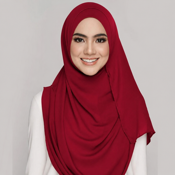 Instant Hijab with 2 Loops - MEHROON