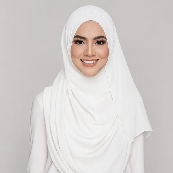 Instant Hijab with 2 Loops - WHITE