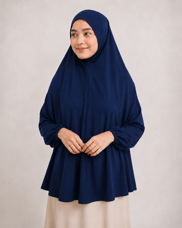 Sleeves Makhna Hijab - Navy Blue