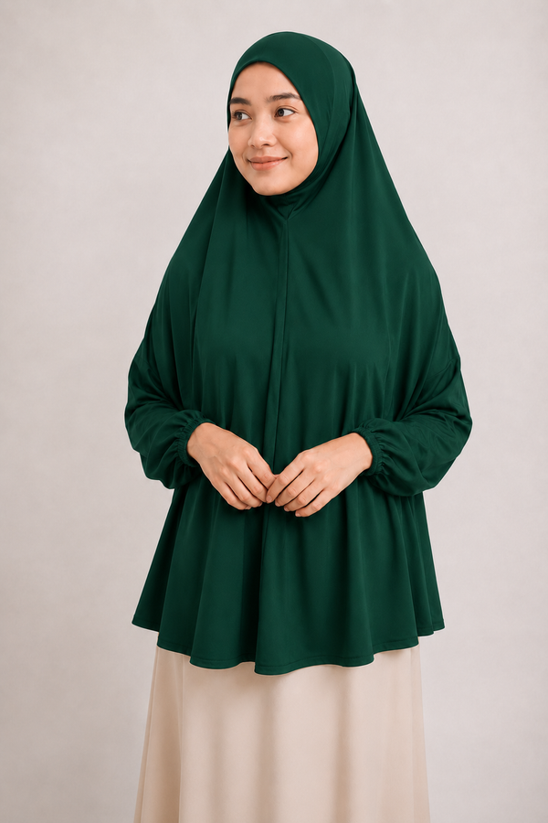 Sleeves Makhna Hijab - Green