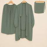 3 PIECE (NAQAB , JILBAB & SKIRT) - MINT GREEN