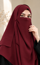 Instant 2 Loop Hijab With Niqab MEHROON
