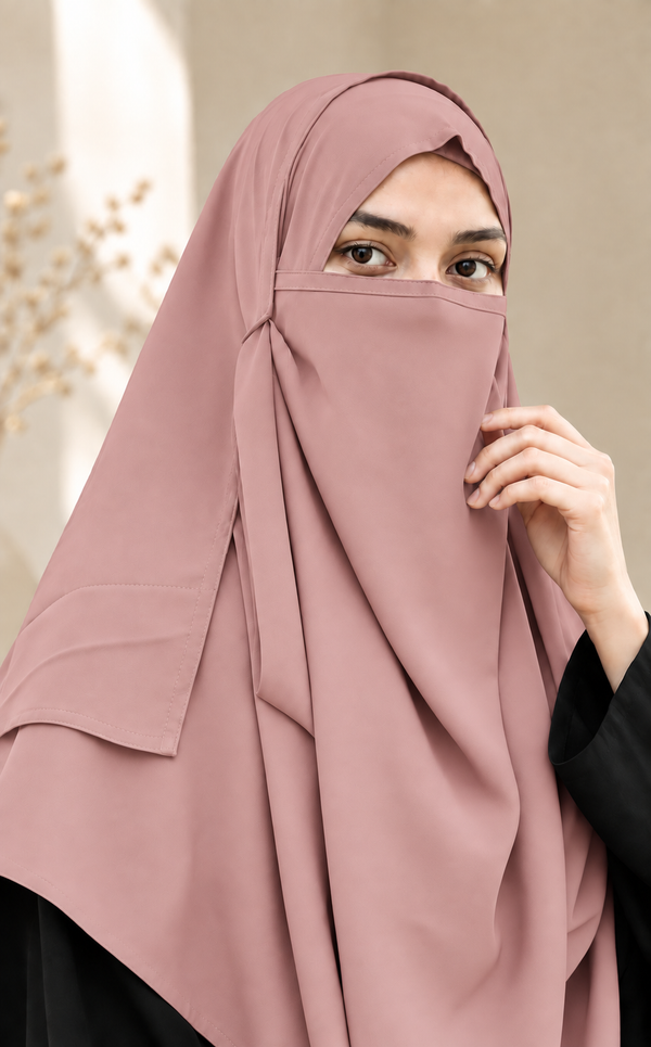 Instant 2 Loop Hijab With Niqab TPINK