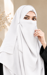 Instant 2 Loop Hijab With Niqab WHITE