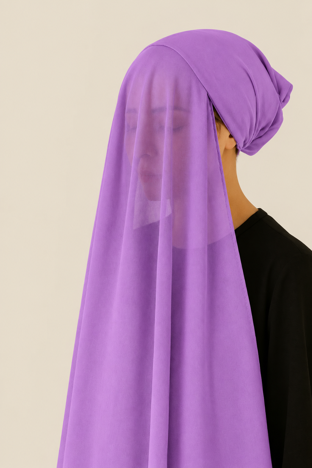 Instant Hijab with Stitched Cap - LAVENDER