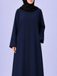 Plain Zip Abaya - Navy Blue