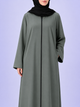 Plain Zip Abaya - Light Grey