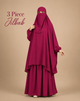 3 PIECE (NAQAB , JILBAB & SKIRT) - Rose Pink