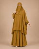 3 PIECE (NAQAB , JILBAB & SKIRT) - Honey Brown