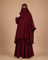3 PIECE (NAQAB , JILBAB & SKIRT) - MAROON
