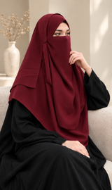 Instant 2 Loop Hijab With Niqab MEHROON