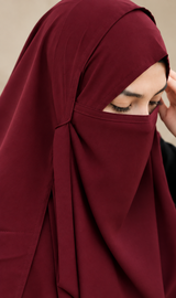 Instant 2 Loop Hijab With Niqab MEHROON