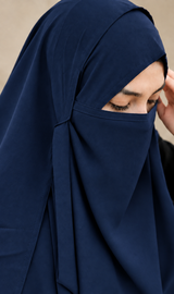 Instant 2 Loop Hijab With Niqab NAVY BLUE