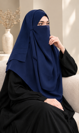 Instant 2 Loop Hijab With Niqab NAVY BLUE