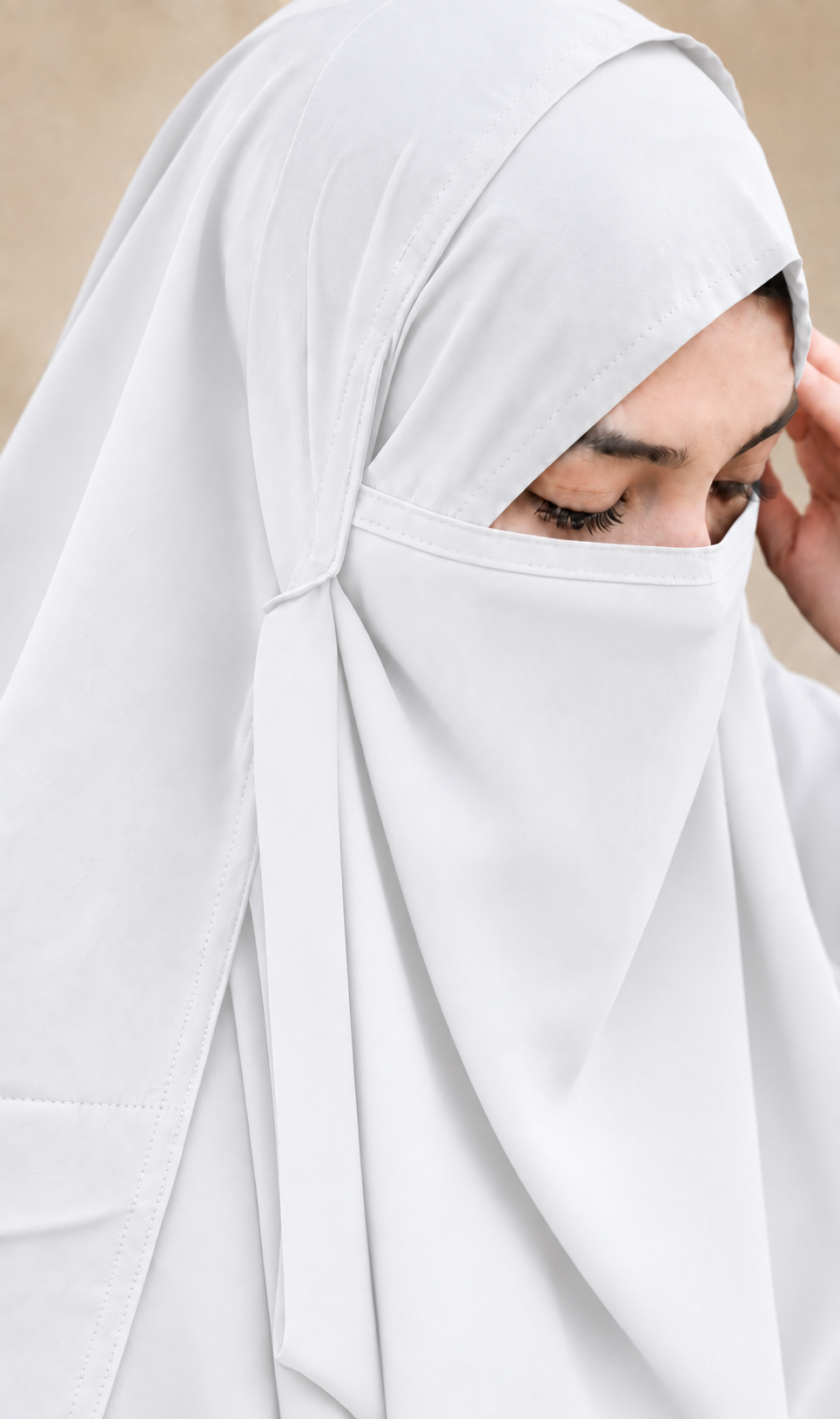 Instant 2 Loop Hijab With Niqab WHITE