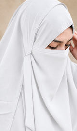 Instant 2 Loop Hijab With Niqab WHITE