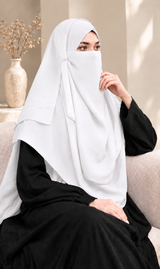 Instant 2 Loop Hijab With Niqab WHITE