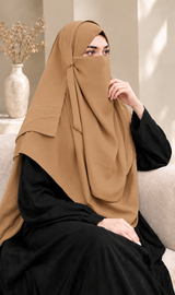 Instant 2 Loop Hijab With Niqab CAMEL