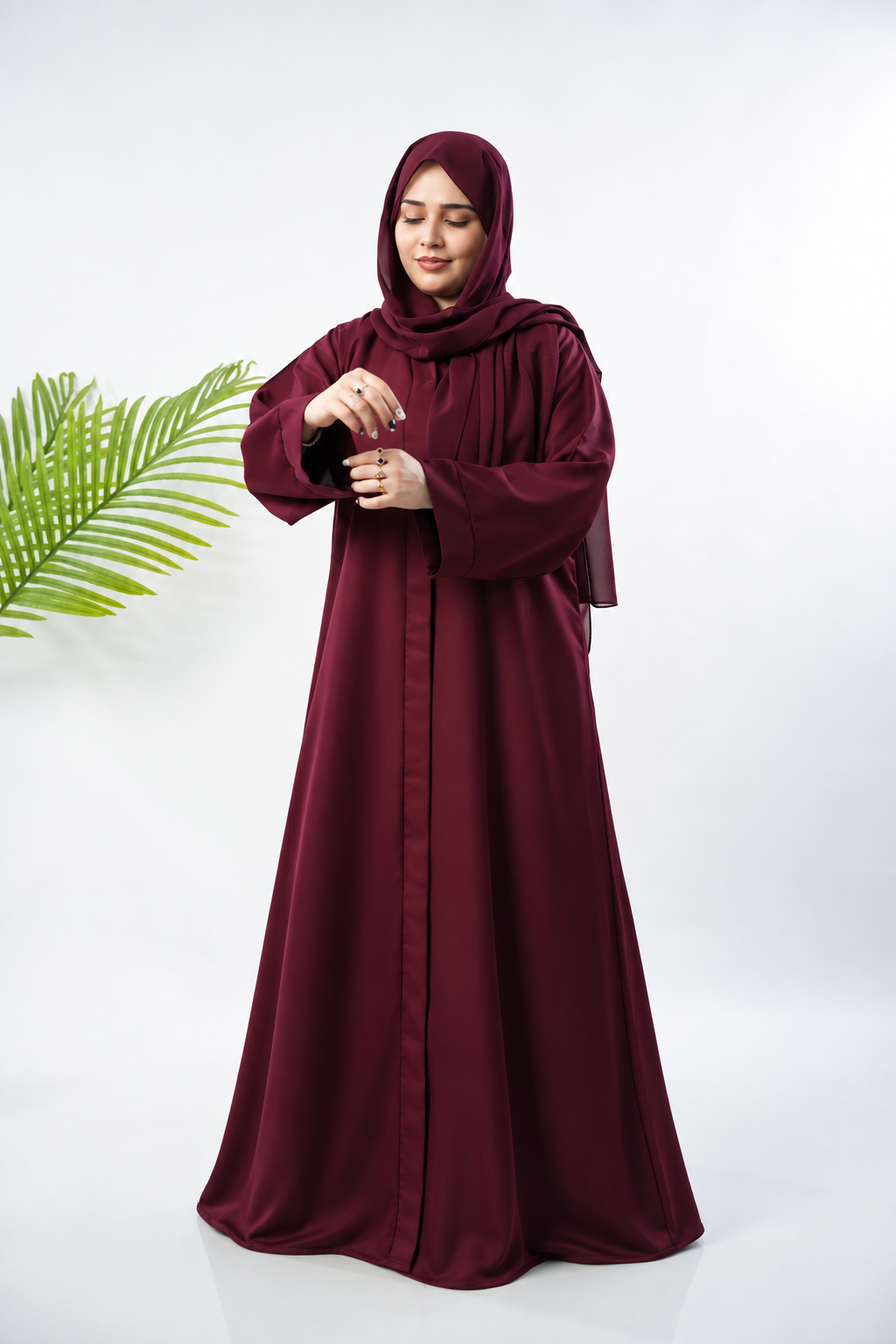 PLAIN CLASSIC ABAYA VOLUME 1  -Dark Garnet