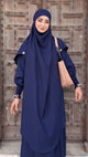 Soft Nida Snowy Abaya (Comfy Luxe)- Navy Blue