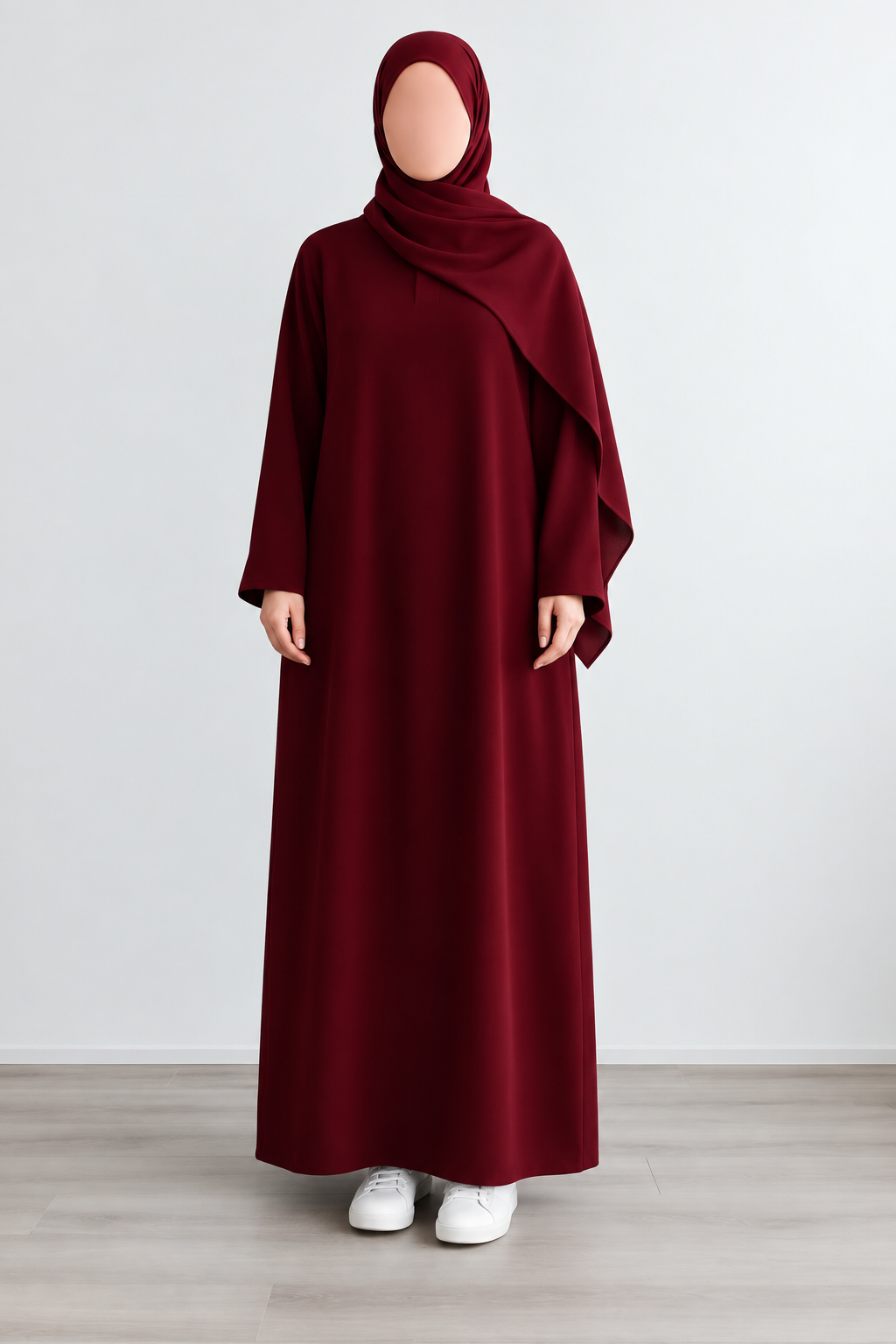 PLAIN MAXI ABAYA VOLUME 1 (Dual Pocket) - DARK GARNET