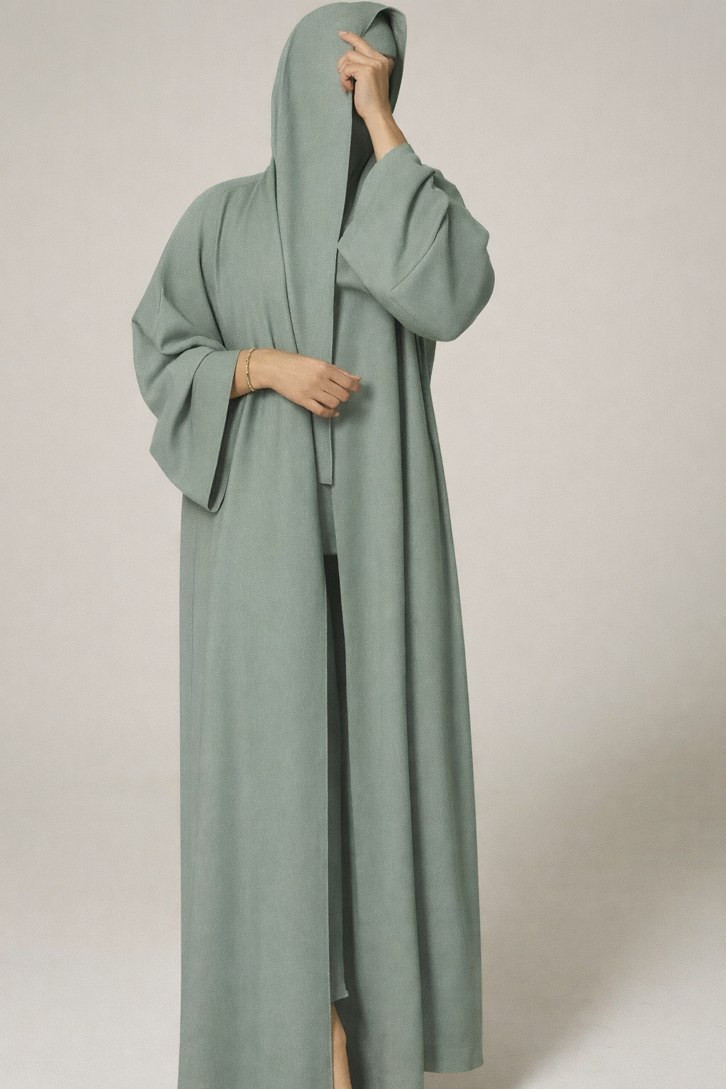 PLAIN CLASSIC ABAYA VOLUME 1  - GREENISH GREY