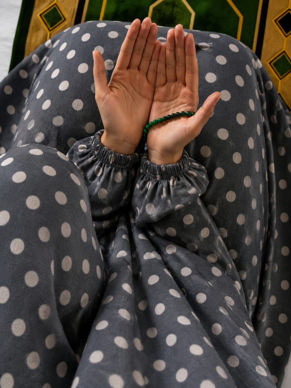 Printed Namaz Chadar with sleeves and Naqab- NC3355