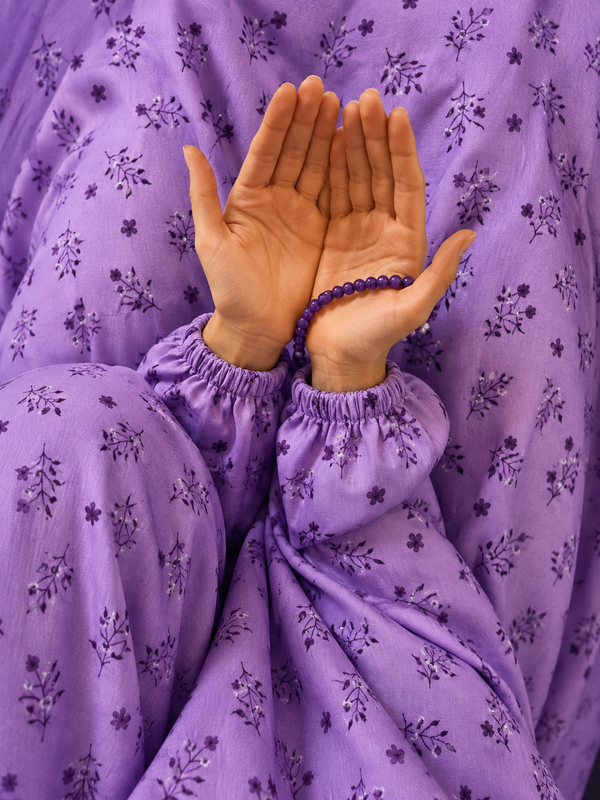 Printed Namaz Chadar with sleeves and Naqab- NC3361