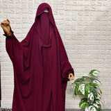 SAUDI JILBAB ( IMPORTED KOREAN NIDA) - MEHROON