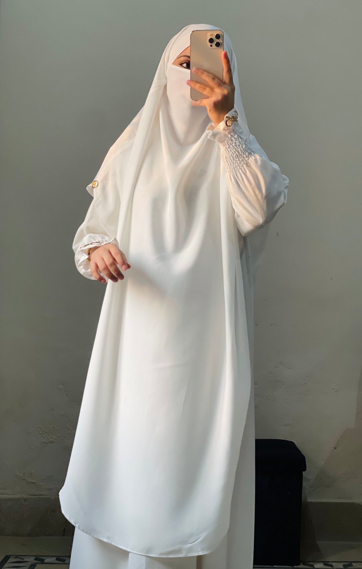 Soft Nida Snowy Abaya (Comfy Luxe)- White