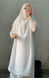 Soft Nida Snowy Abaya (Comfy Luxe)- White