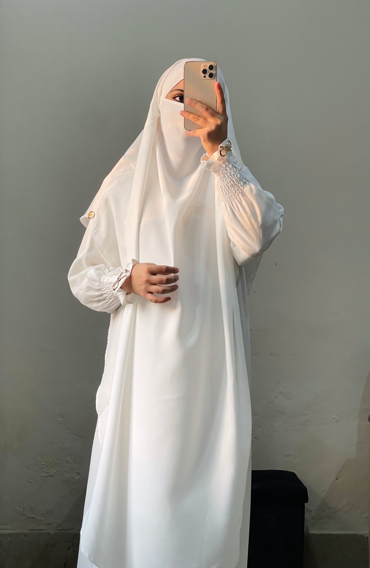 Soft Nida Snowy Abaya (Comfy Luxe)- White