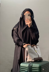 Soft Nida Snowy Abaya (Comfy Luxe)- Black