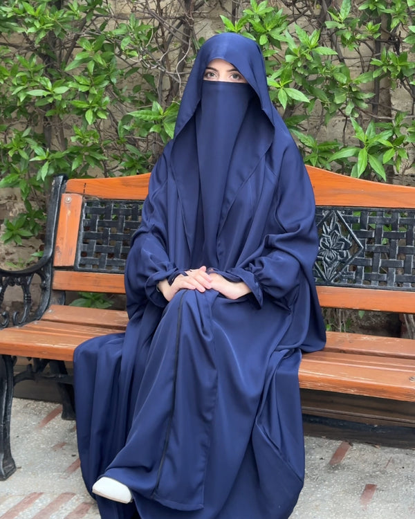 SAUDI JILBAB ( IMPORTED KOREAN NIDA) - NAVY BLUE