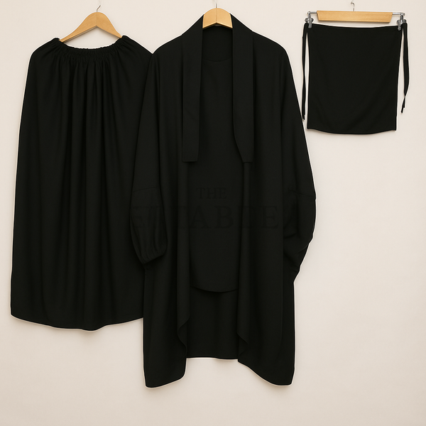 3 PIECE (NAQAB , JILBAB & SKIRT) - BLACK
